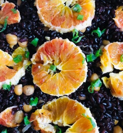 Black Venus Rice with Chickpeas and Orange